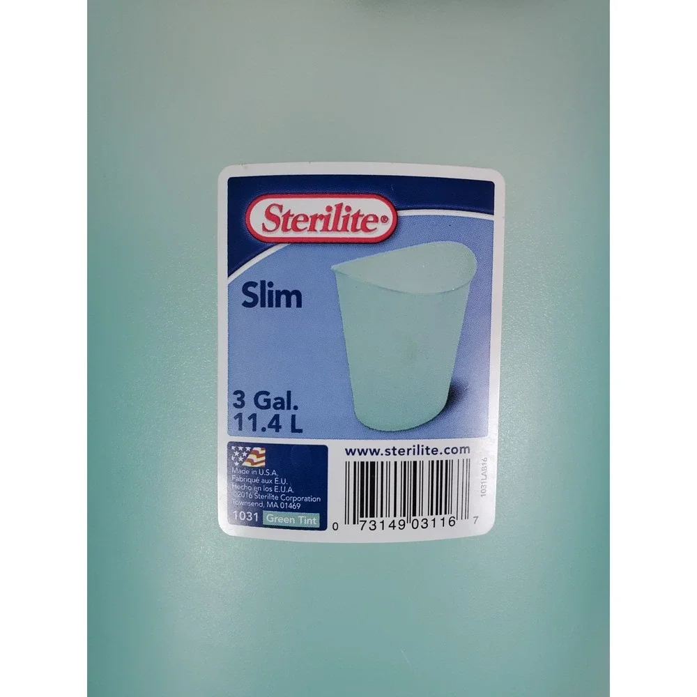 Sterilite Frosted Teal Blue Oval Wastebasket Small Trash Can Bathroom Office Y2K